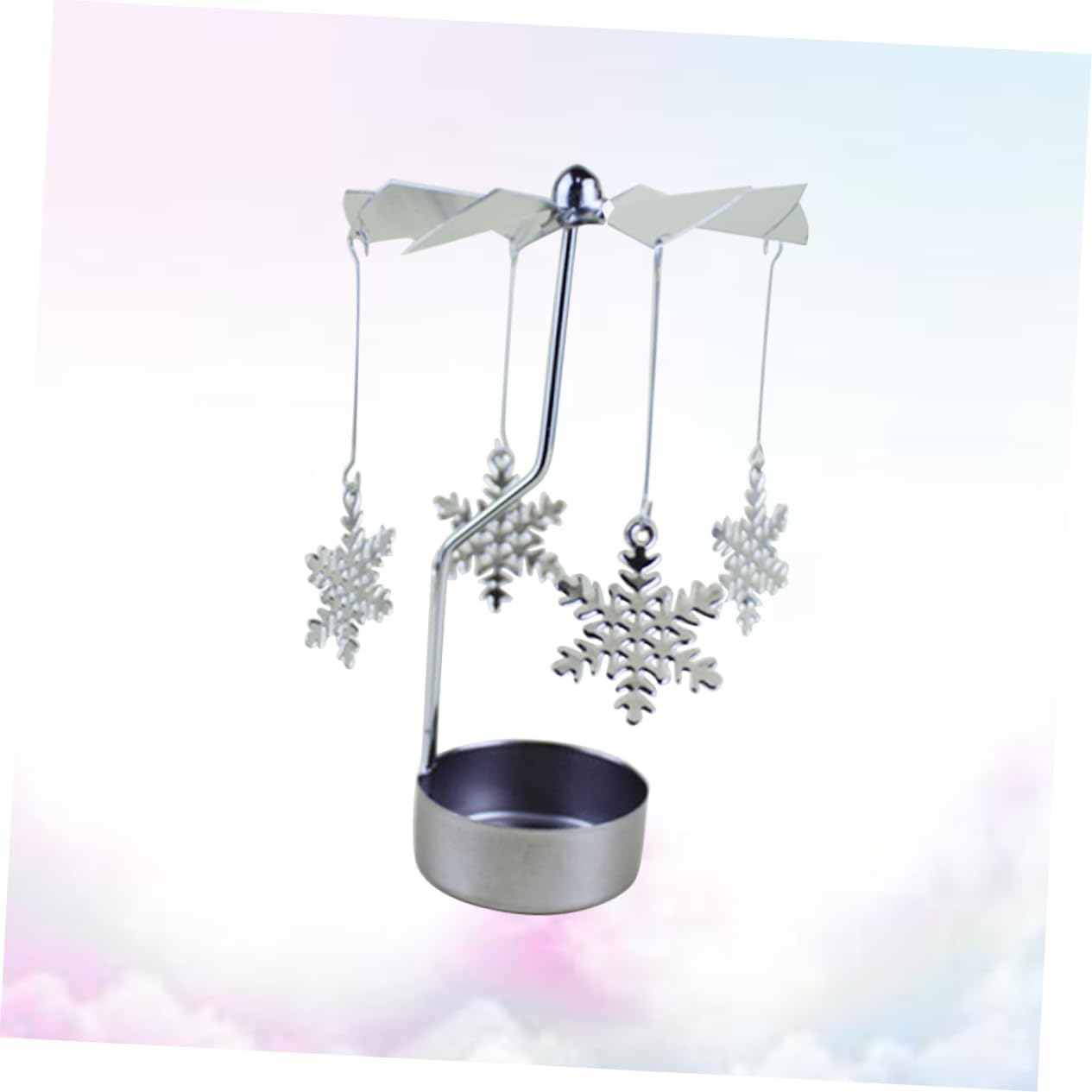 VOSAREA Rotating Snowflake Candle Holder for Holiday Decor