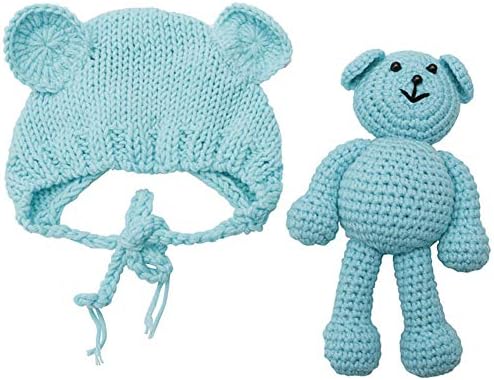 Newborn Baby Bear Beanie Hat with Matching Doll Toy