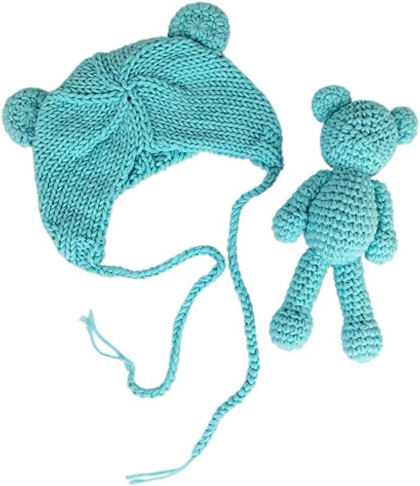 Newborn Baby Bear Beanie Hat with Matching Doll Toy