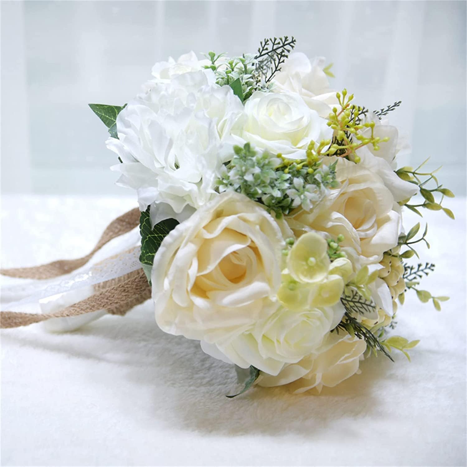 NDRFAWY Artificial Flower Bouquet for Bride