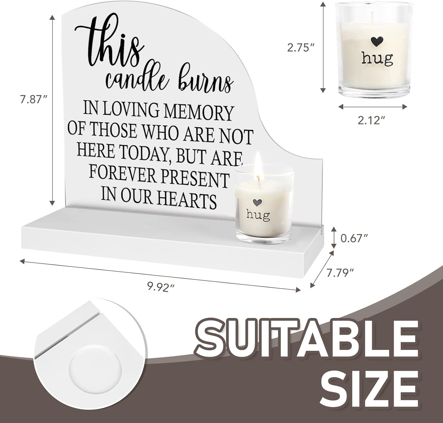 Wedding Memorial Candle with Illuminated Sign