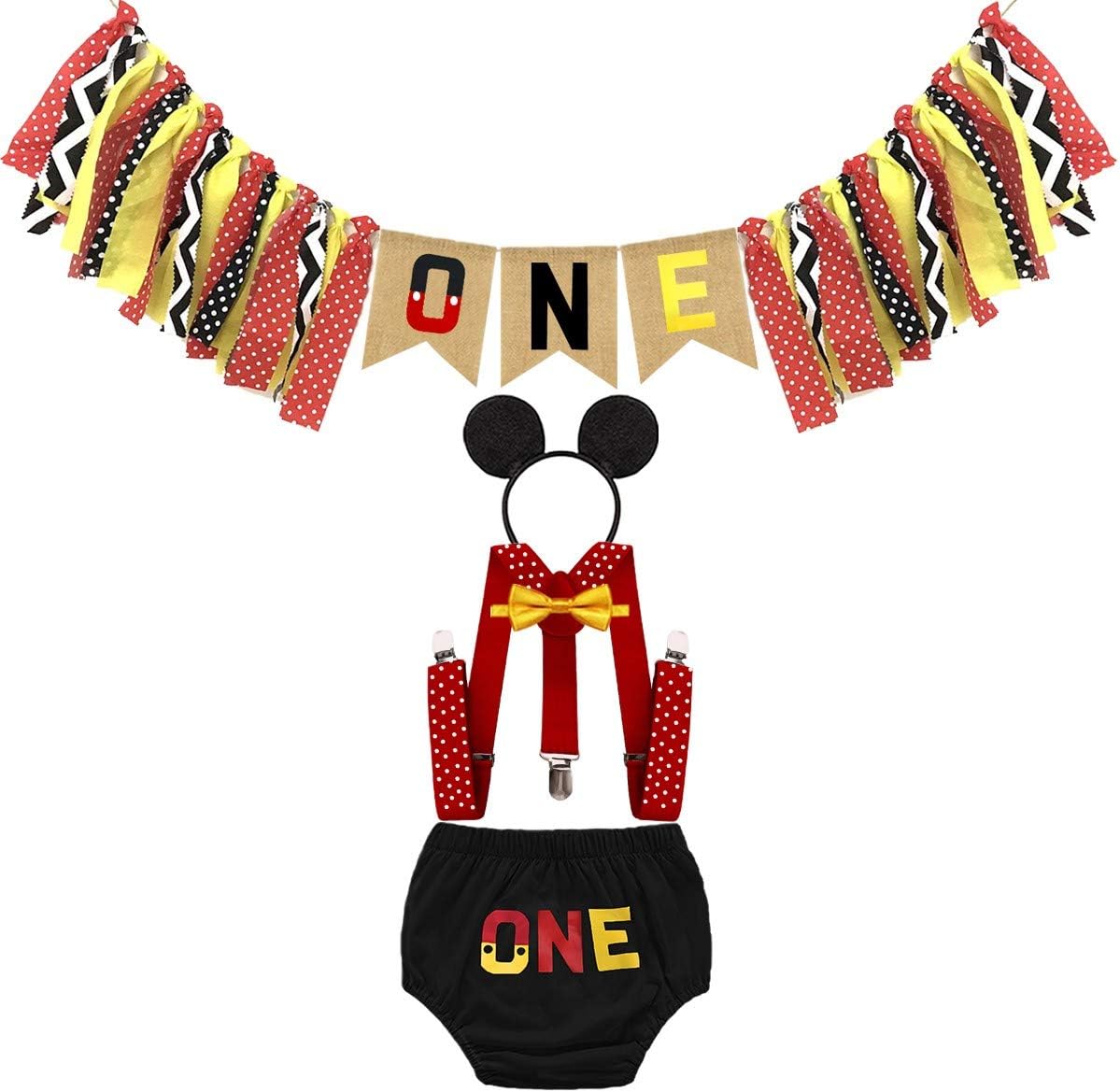 HIHCBF Baby 1st Birthday Cartoon Mouse Costume Set