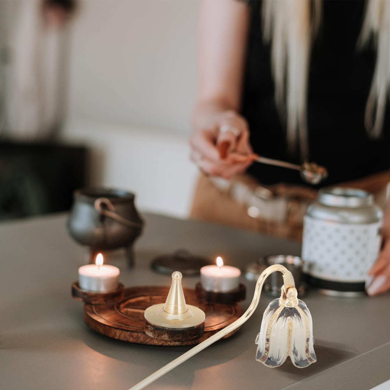 SEWACC Candle Snuffer with Long Handle Metal Extinguisher 1