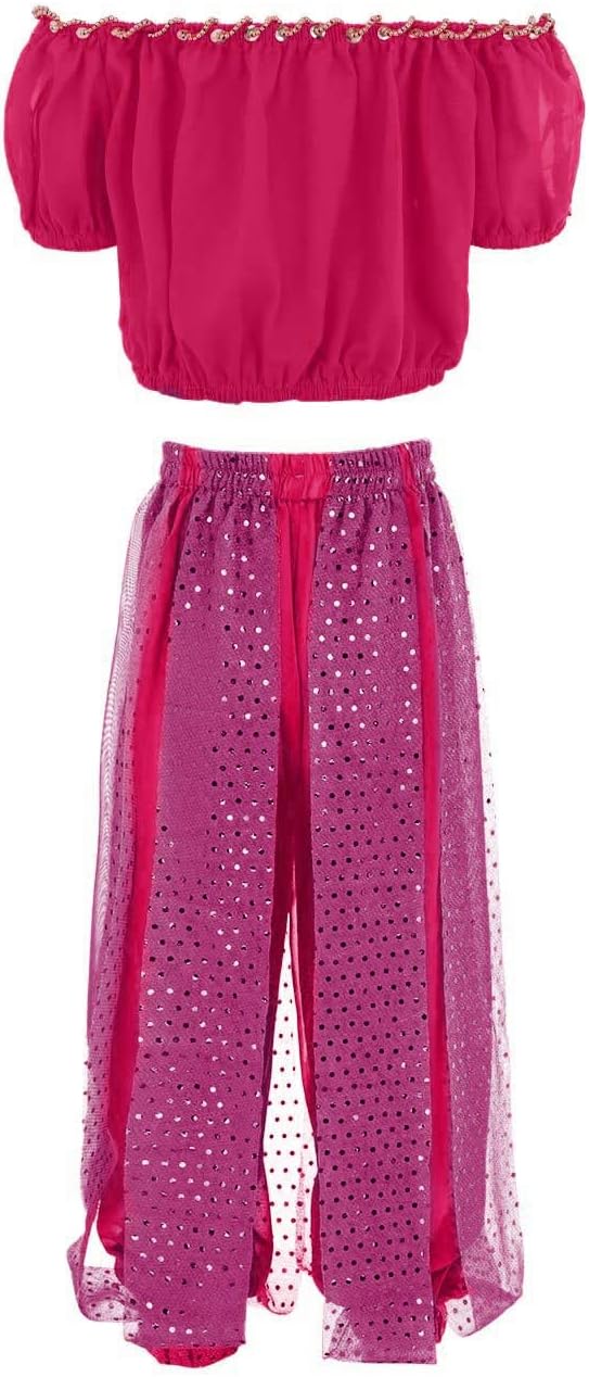 AMIMOJY Girl Belly Dance Costume Winter Kids Long Pant