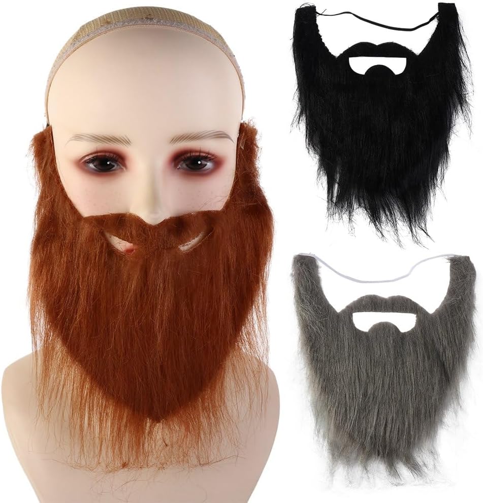 Vctitil 14 Pcs Grey Fake Mustache Facial Hair Disguise