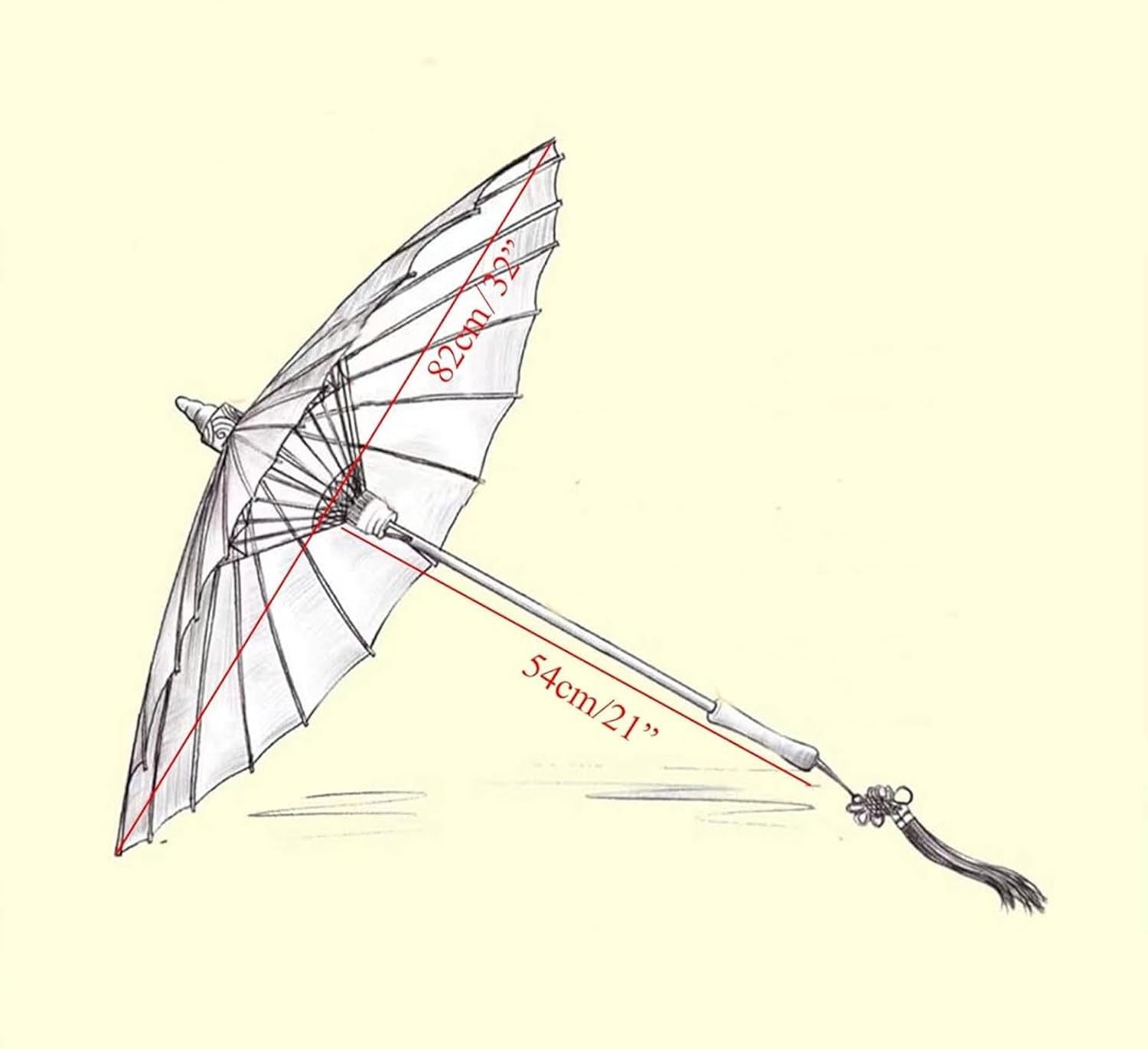 Handmade Silk Parasol Umbrella with Bamboo Frame