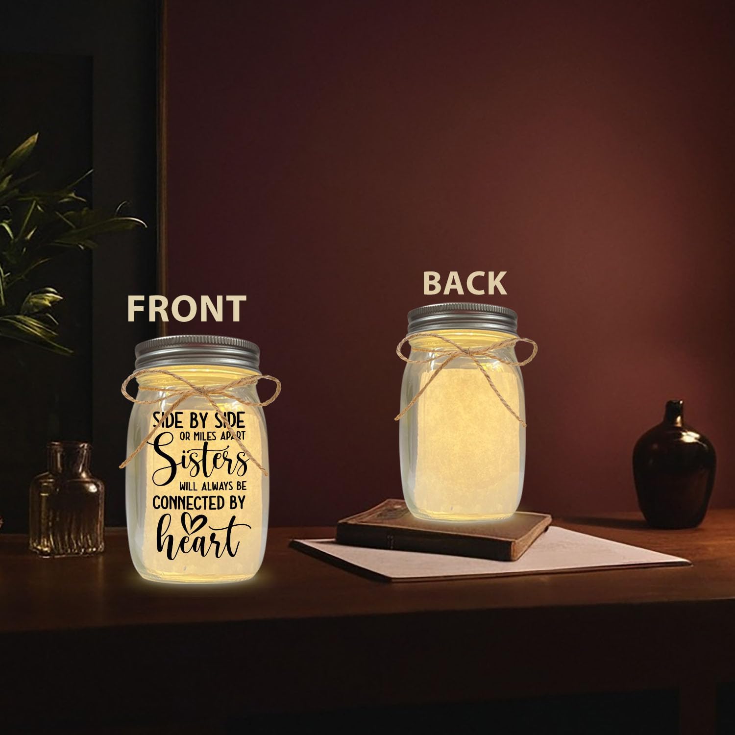Birthday Gifts for Sister Mason Jar Night Light