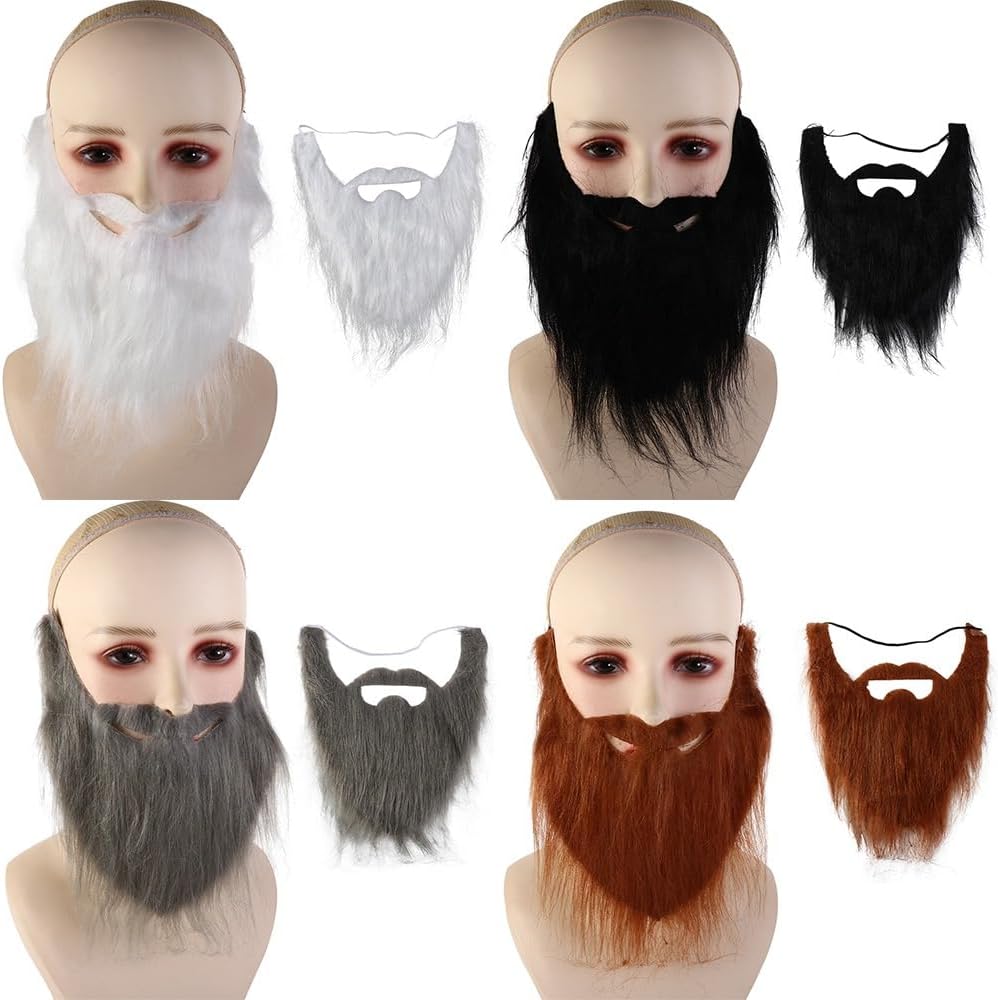 Vctitil 14 Pcs Grey Fake Mustache Facial Hair Disguise