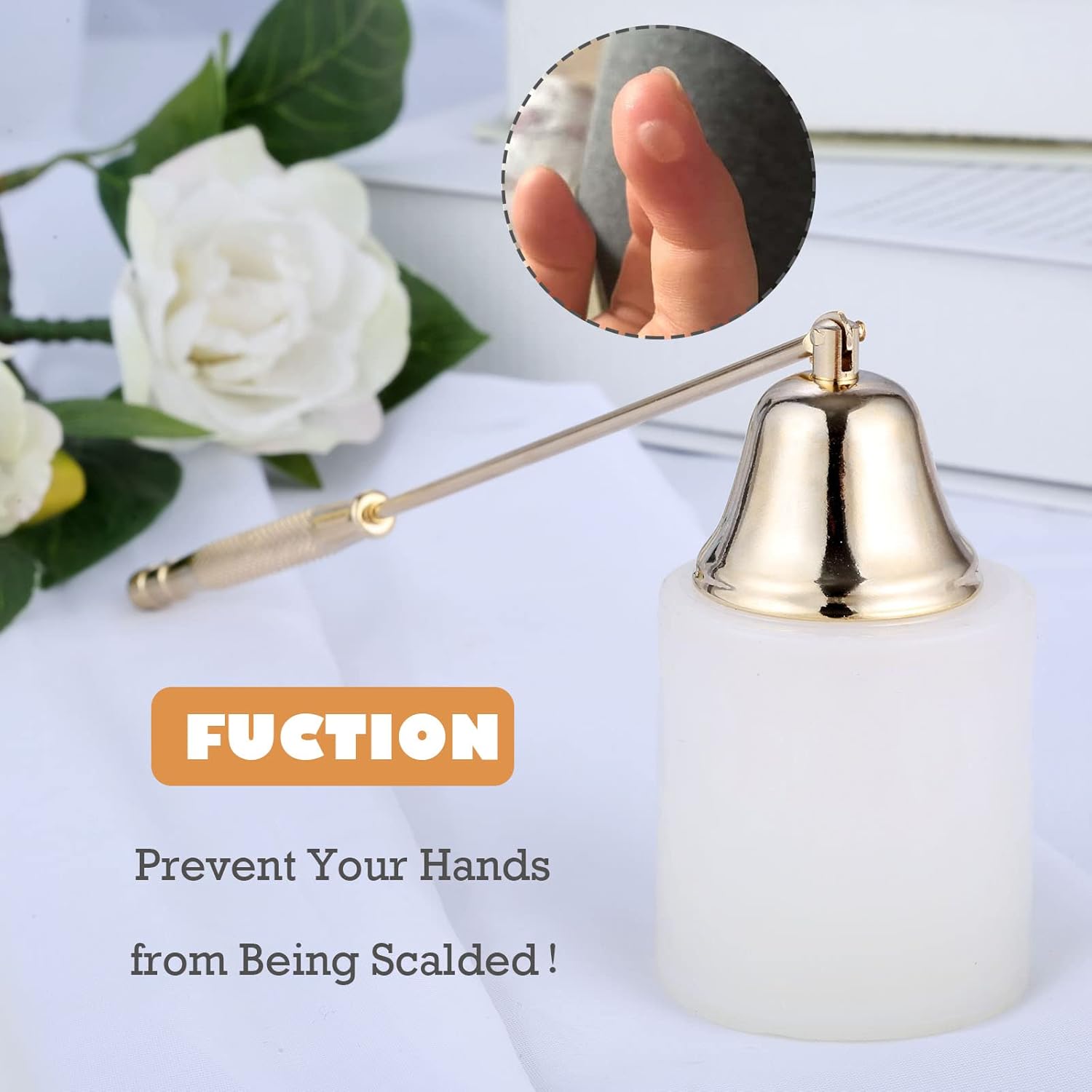 MUXSAM Gold Candle Snuffer with Long Handle 1