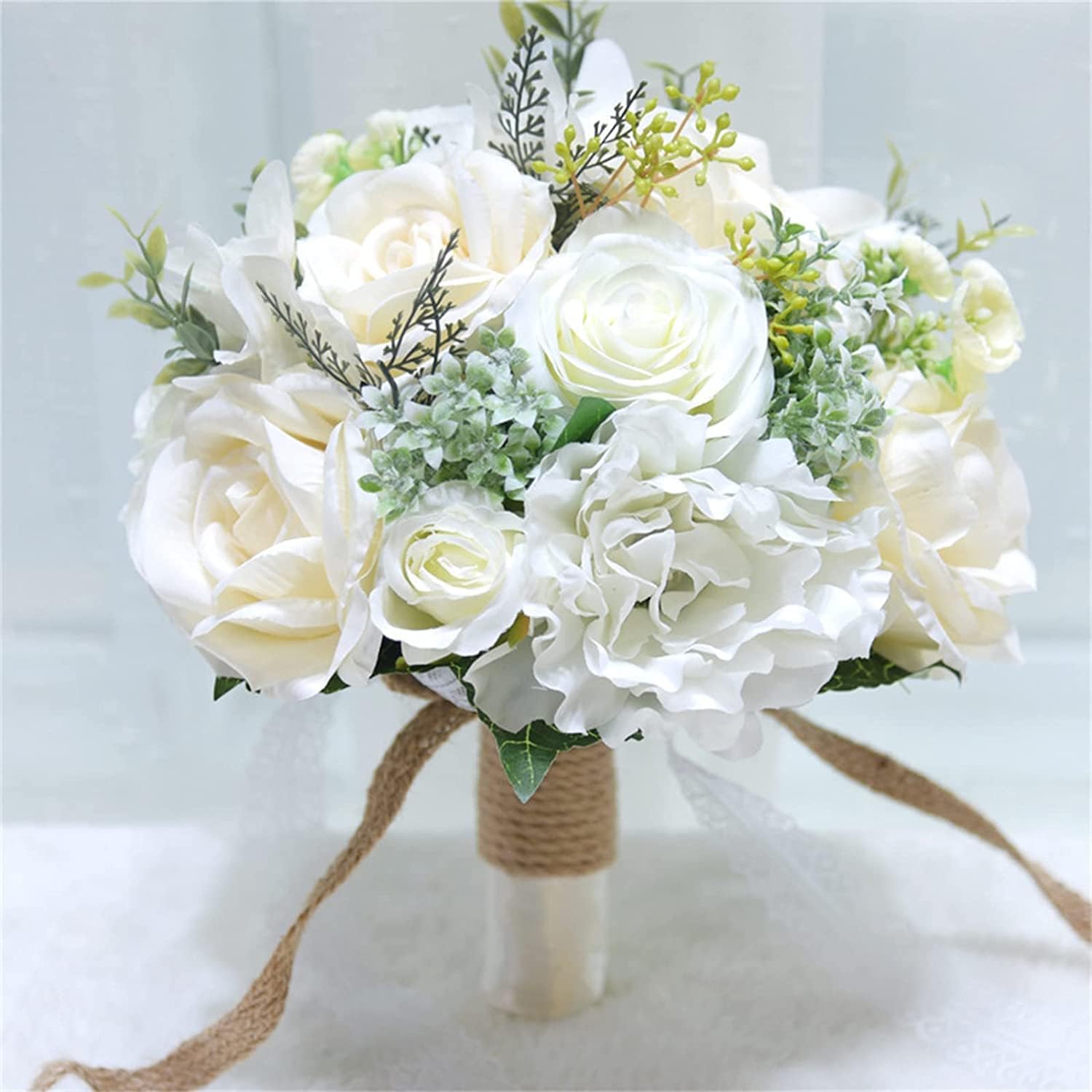 NDRFAWY Artificial Flower Bouquet for Bride