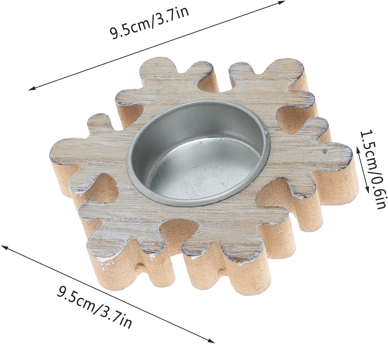 Wooden Snowflake Candlestick Holder Christmas Decor