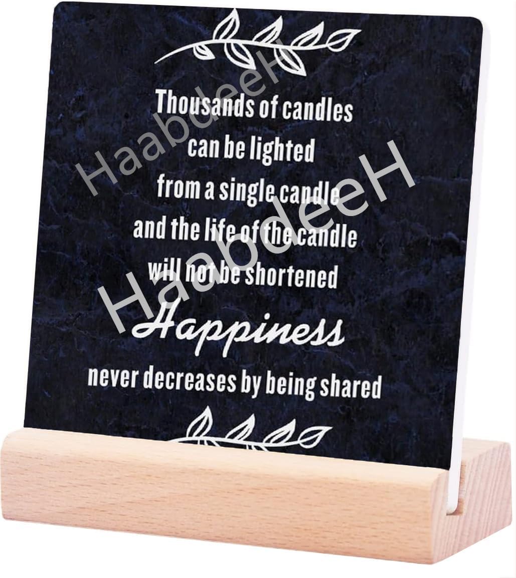 Inspirational Quote Wooden Plaque with Stand 4x4 Inch