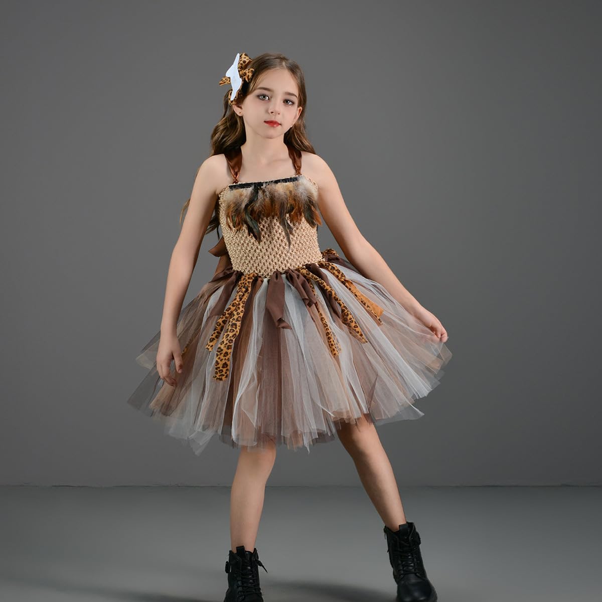 FYMNSI Halloween Costume for Girls with Tutu Dress and Hair Bow