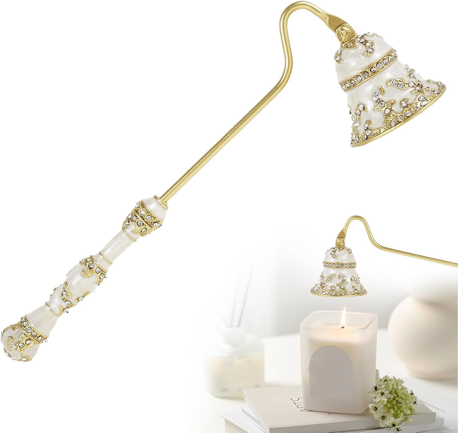 GLMFAN Gold Candle Snuffer with Long Handle