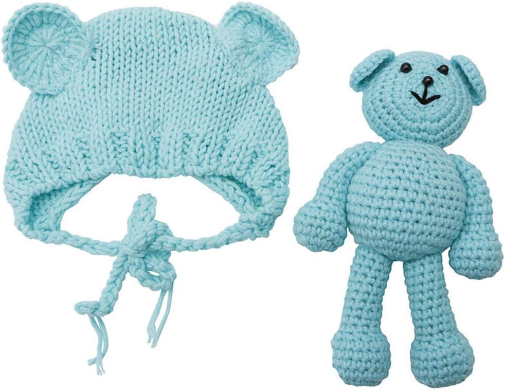 Newborn Baby Bear Beanie Hat with Matching Doll Toy