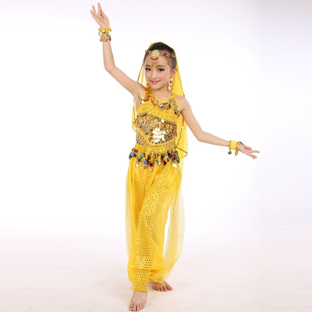 Girls Dance Outfit Handmade Chiffon Top and Pants Halloween Costume