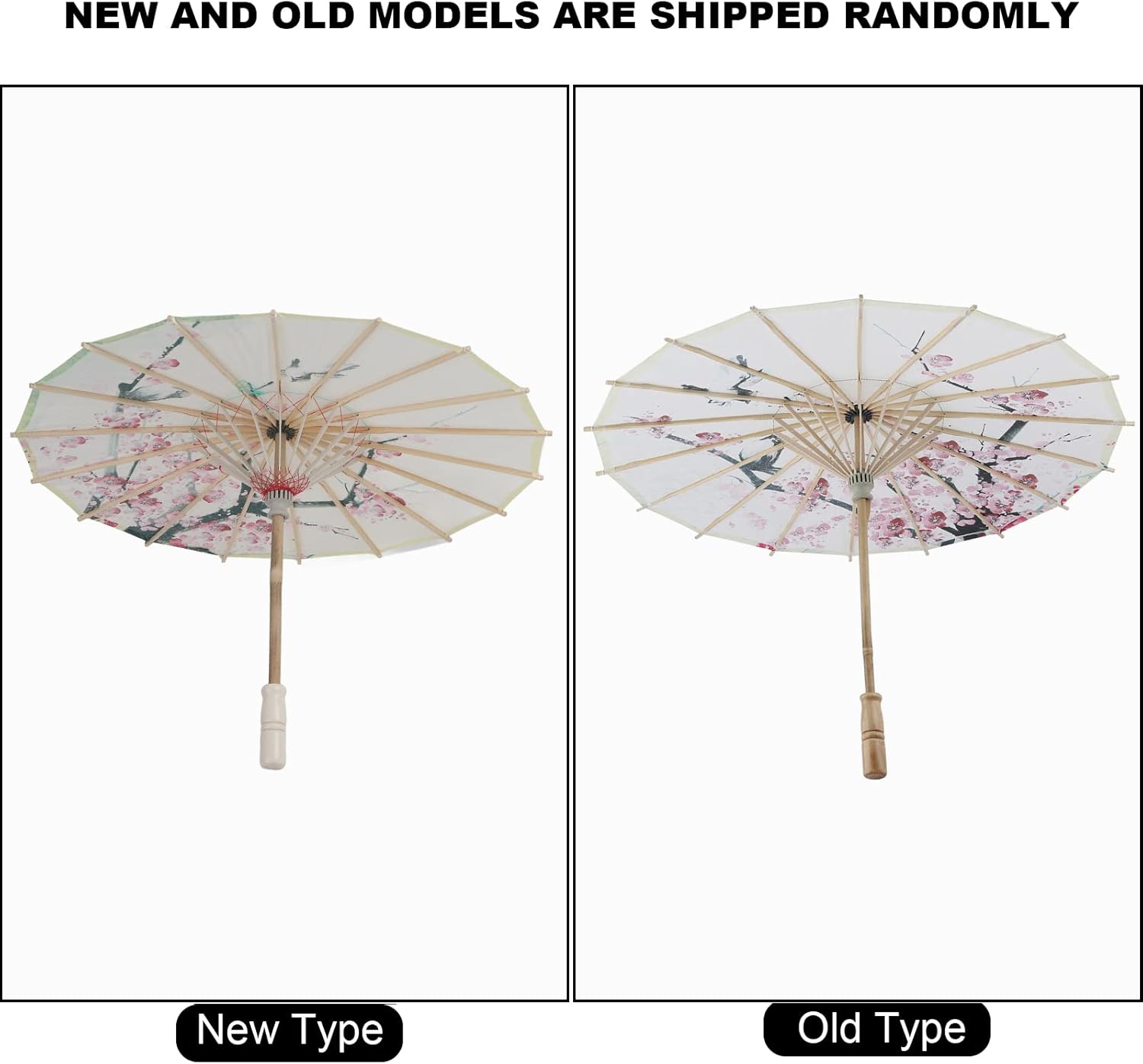 Jerliflyer 22 Inch Handmade Oiled Paper Umbrella with Plum Blossom Design