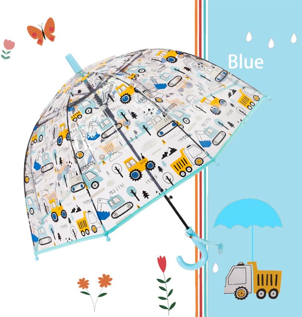 ThreeH Kids Transparent Umbrella with Easy Grip Handle