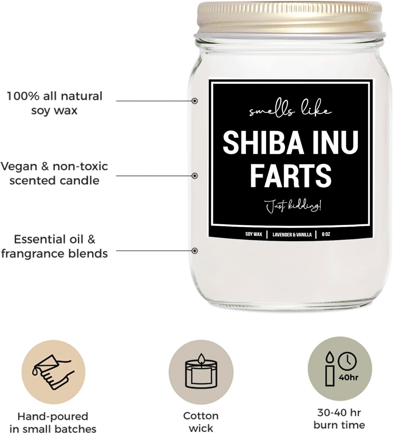 YouNique Designs Shiba Inu Lavender Vanilla Candle