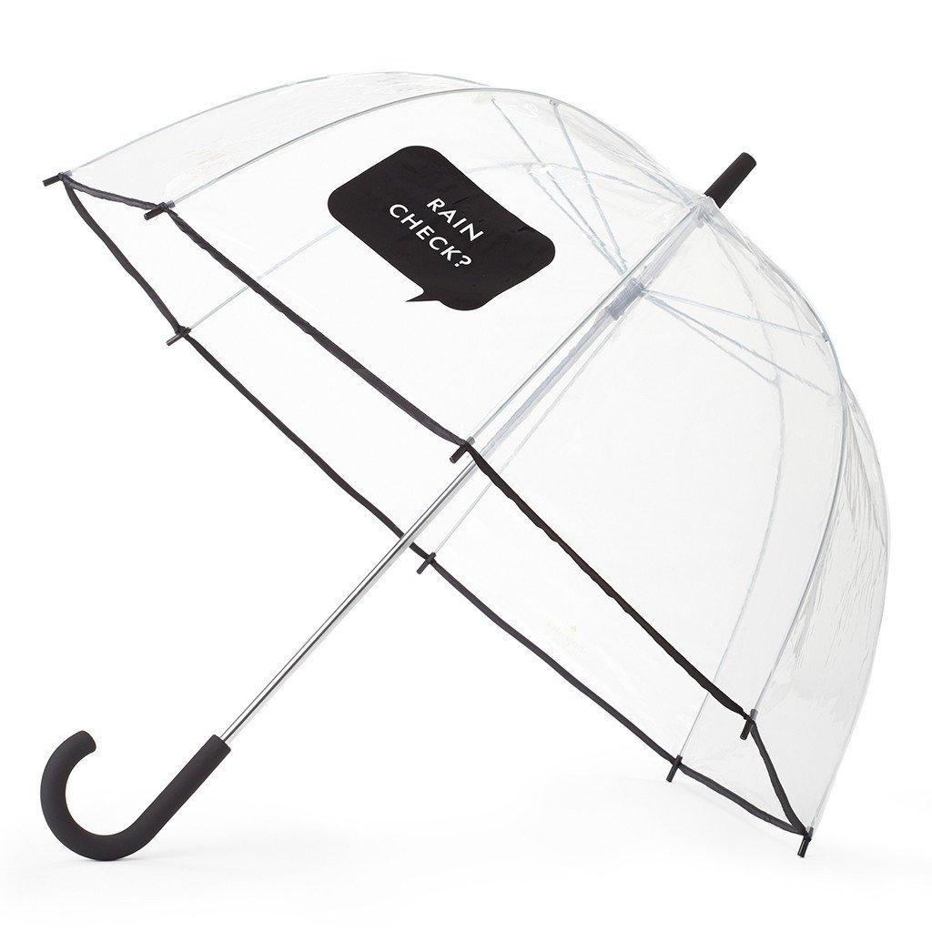 Kate Spade New York Clear Umbrella with Rain Check Saying