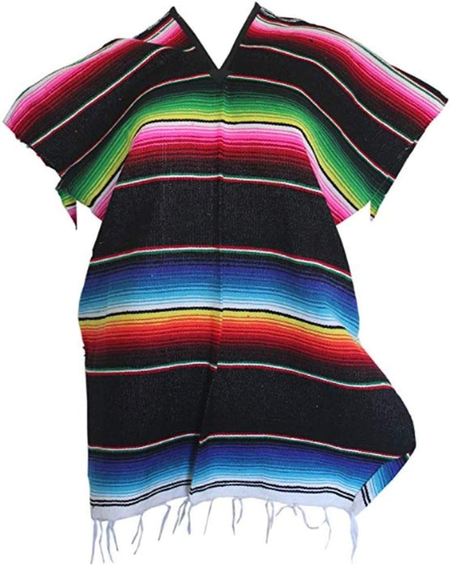 Del Mex Youth Kids Mexican Serape Poncho Costume for Ages 2-14