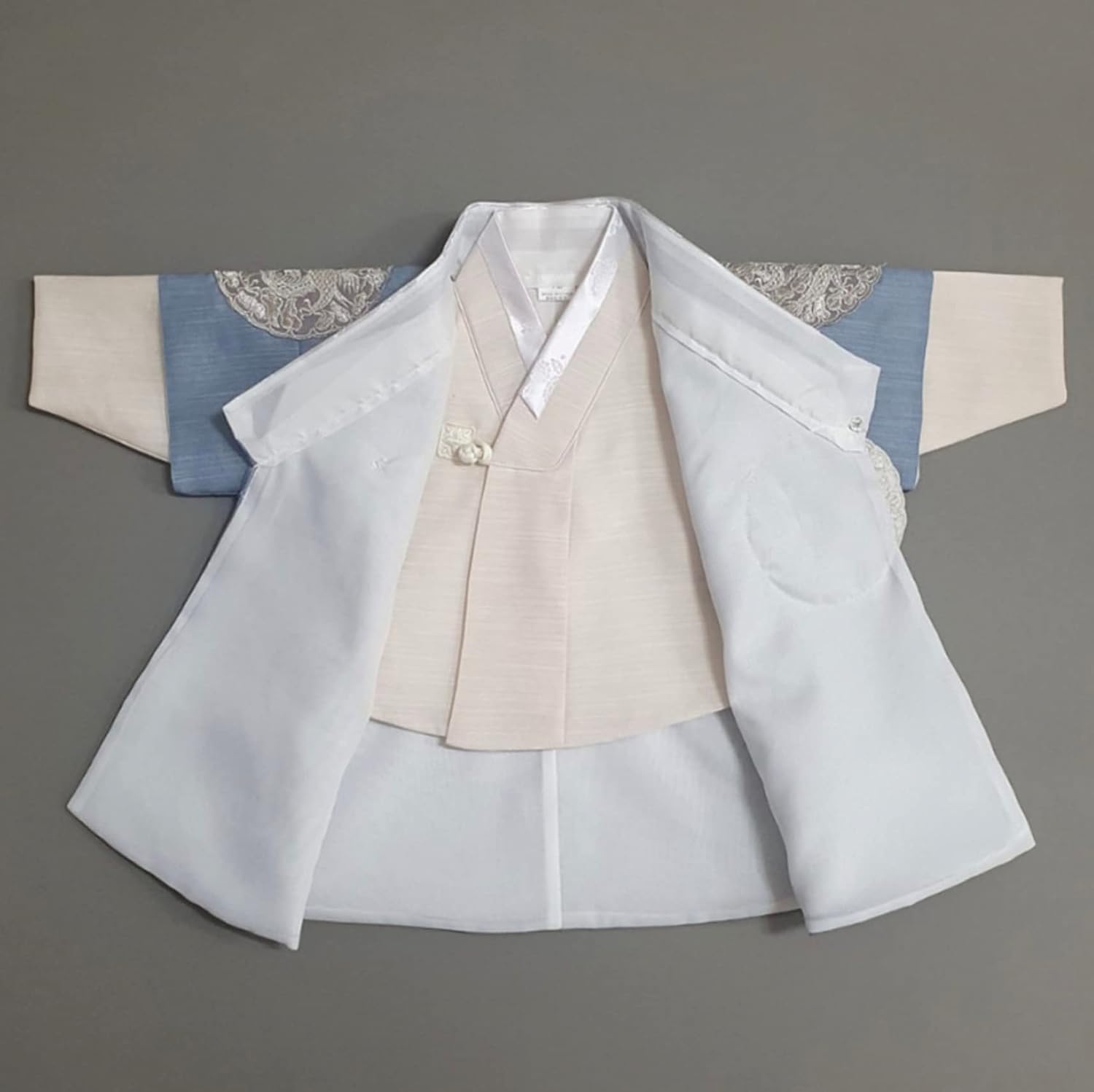 Korean Light Blue Baby Hanbok for 100days10yo