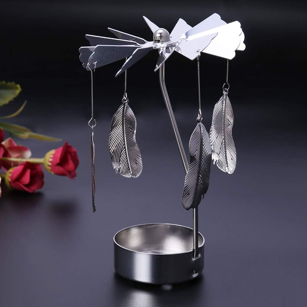 SOFEA Tea Light Candle Holder Snowman Spinning Carousel 1