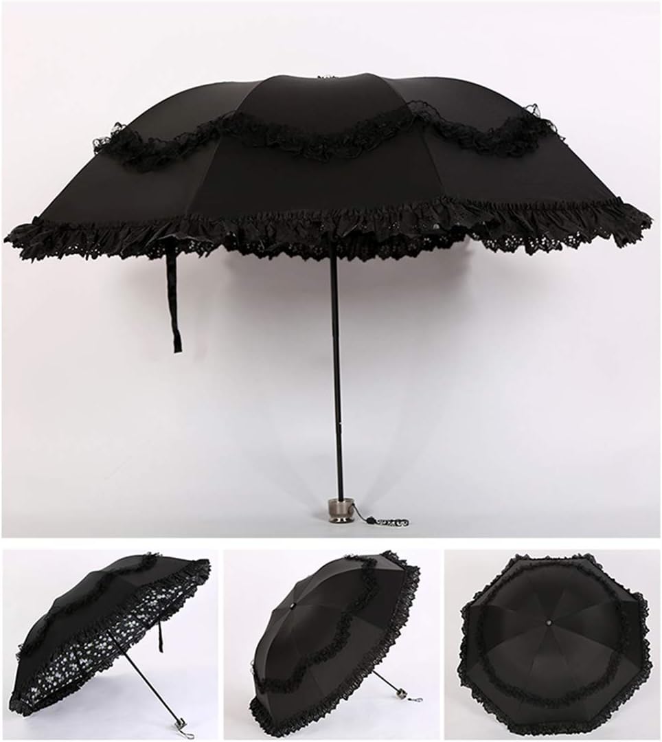 Honeystore Princess Lace Folding Umbrella with UV Protection 1
