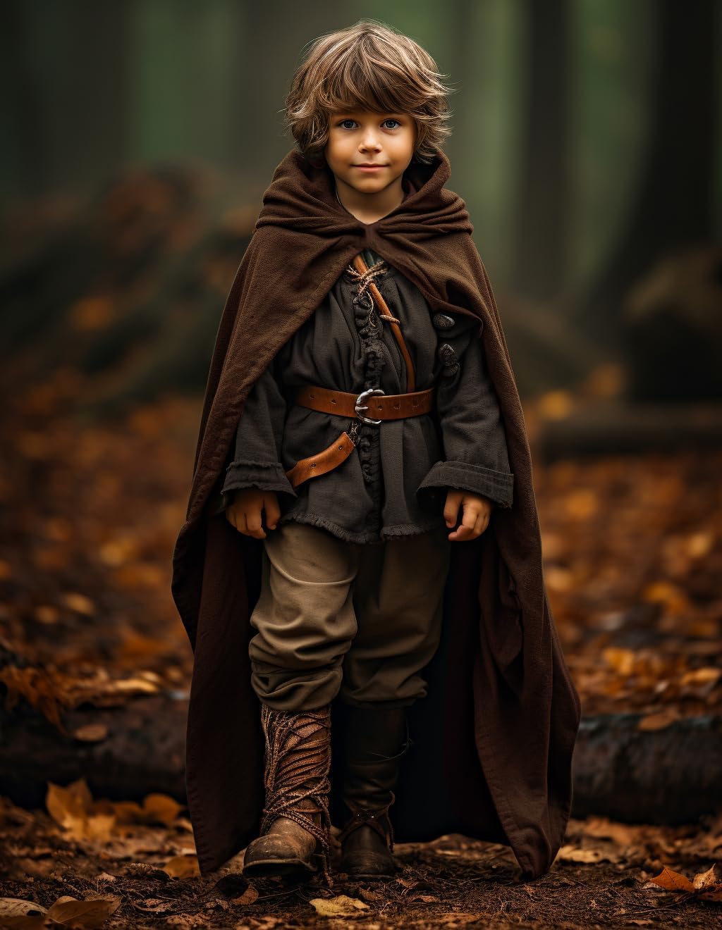 HOMELEX Boys Medieval Cloak With Hood Halloween Costume