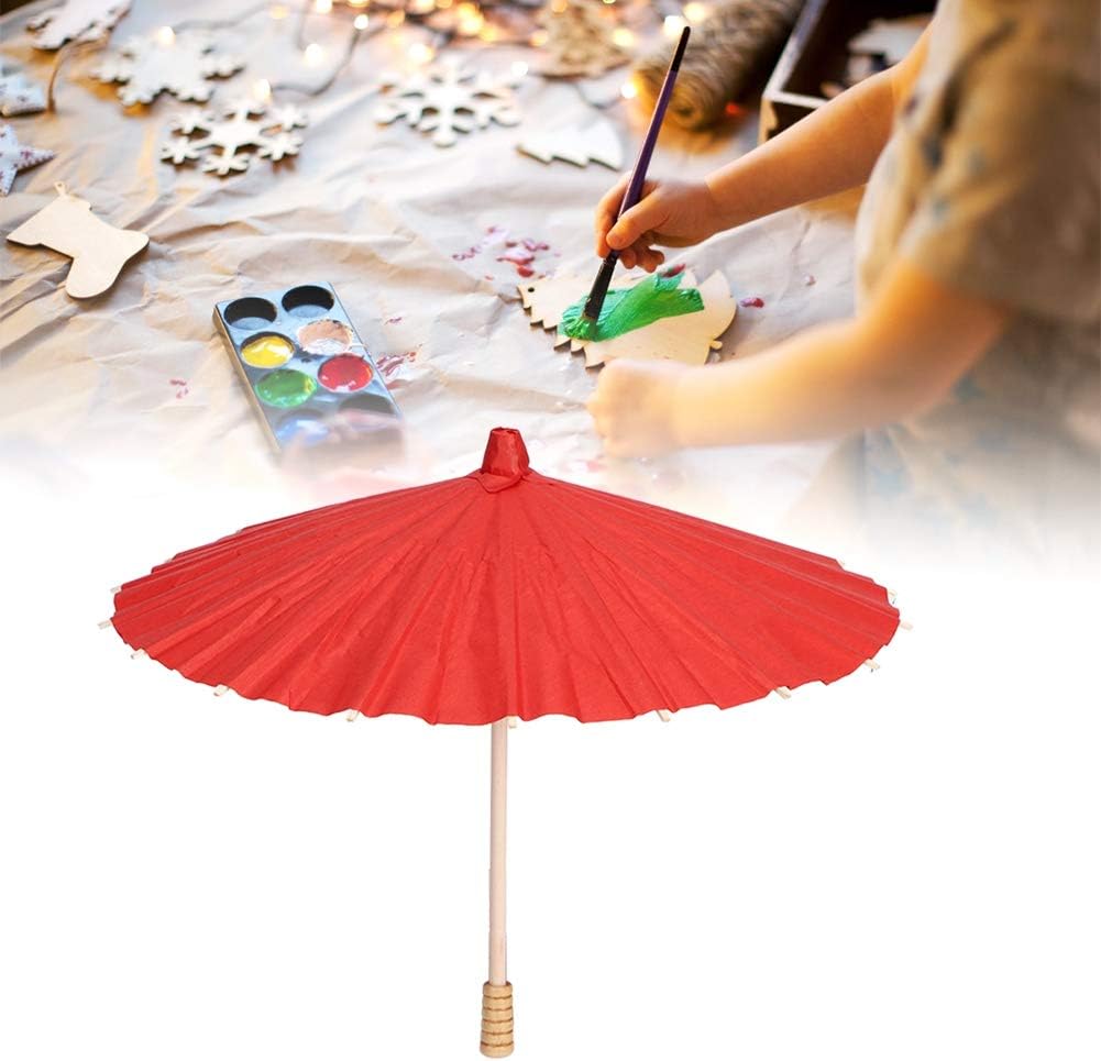 CHEOTIME Handmade Oiled Paper Parasol Umbrella Red