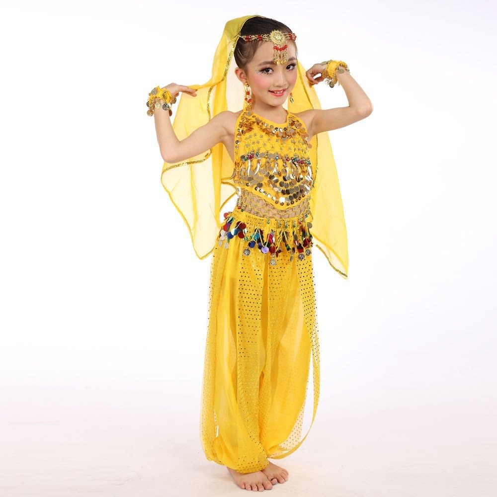 Girls Dance Outfit Handmade Chiffon Top and Pants Halloween Costume