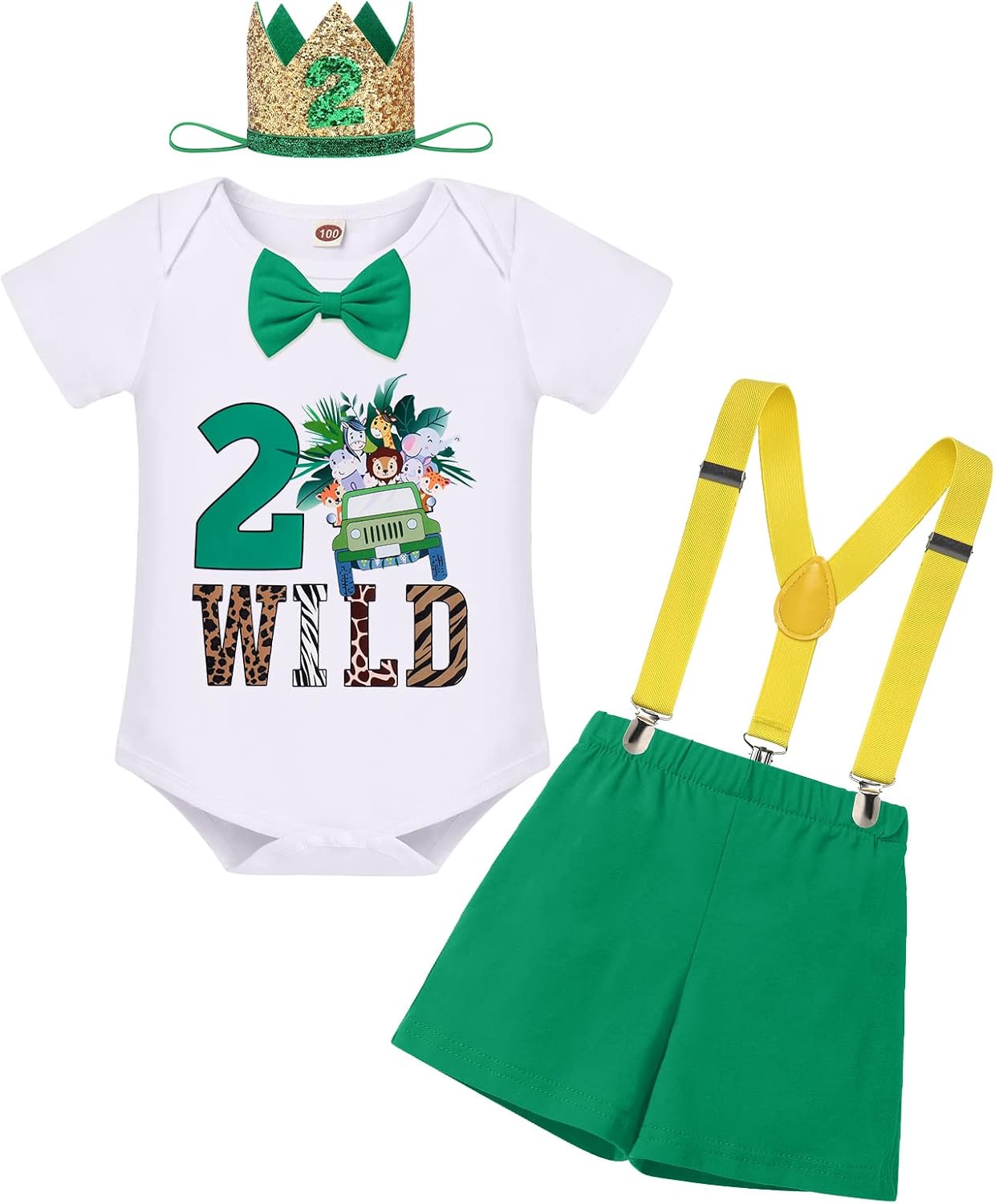 ODASDO Baby Boy 1st Birthday Safari Outfit Set