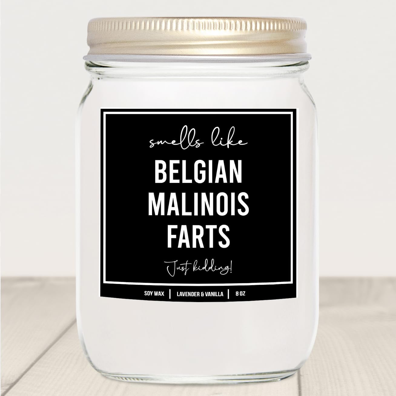 Belgian Malinois Dog Fart Candle - Lavender Vanilla