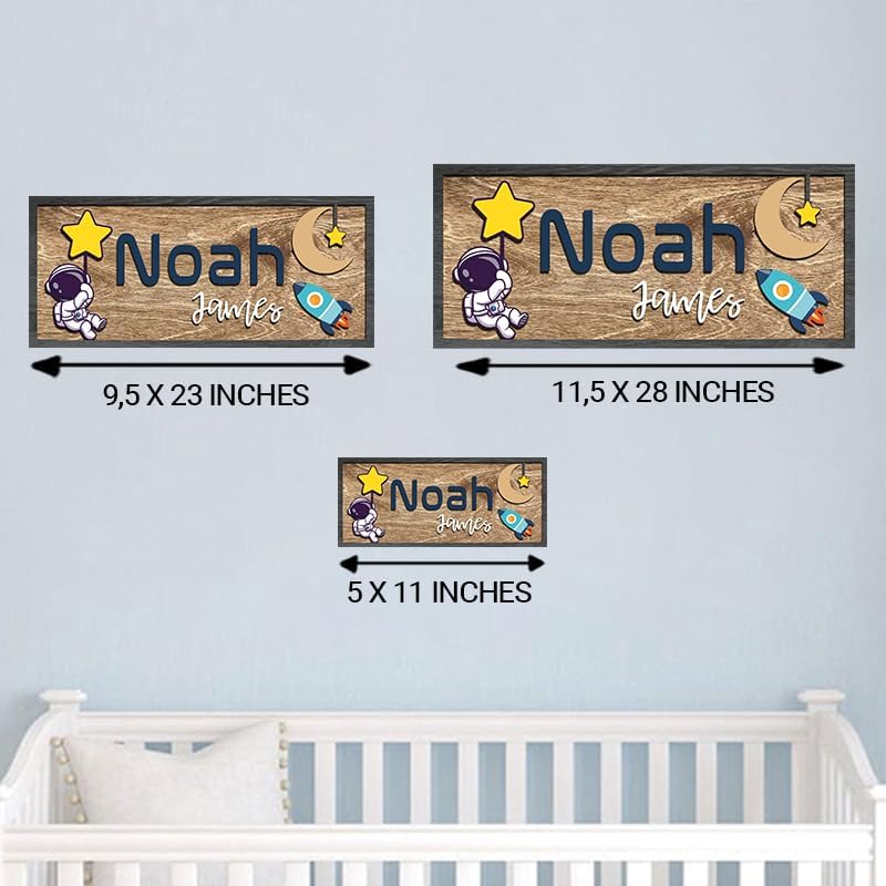 Custom Baby Name Sign with 3D Wood Cut Out