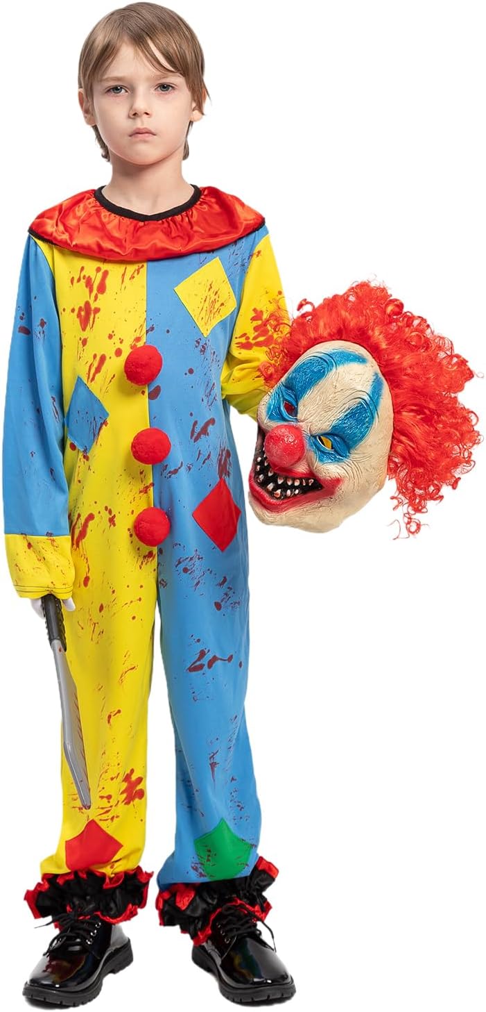 Scary Clown Costume for Kids Halloween Role Play