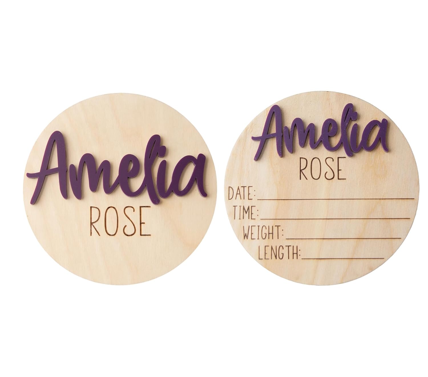 Personalized Newborn Announcement Sign - Double Sided 1