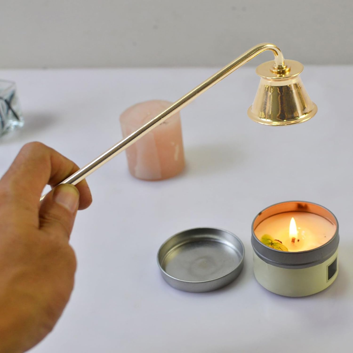 Tainrunse Candle Snuffer Stainless Steel Trumpet Shape Extinguisher