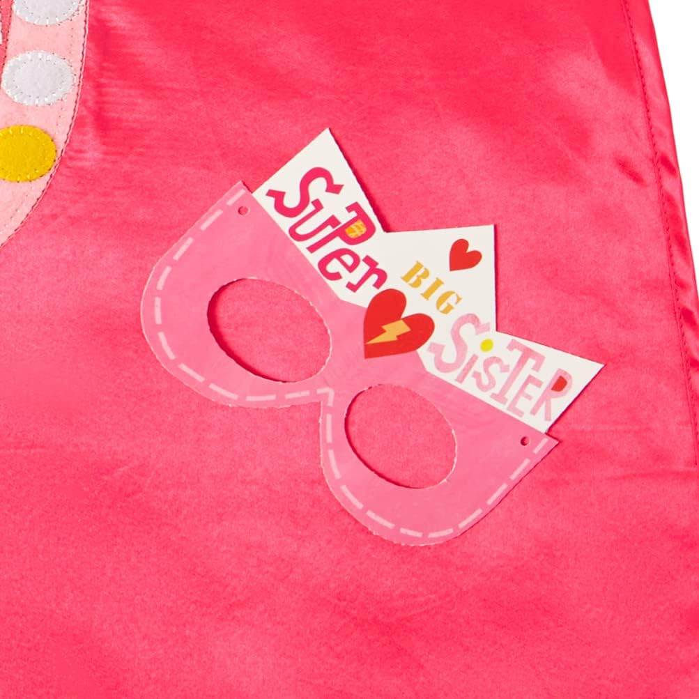 CR Gibson Pink Big Sister Superhero Cape Costume 3pc 22 L