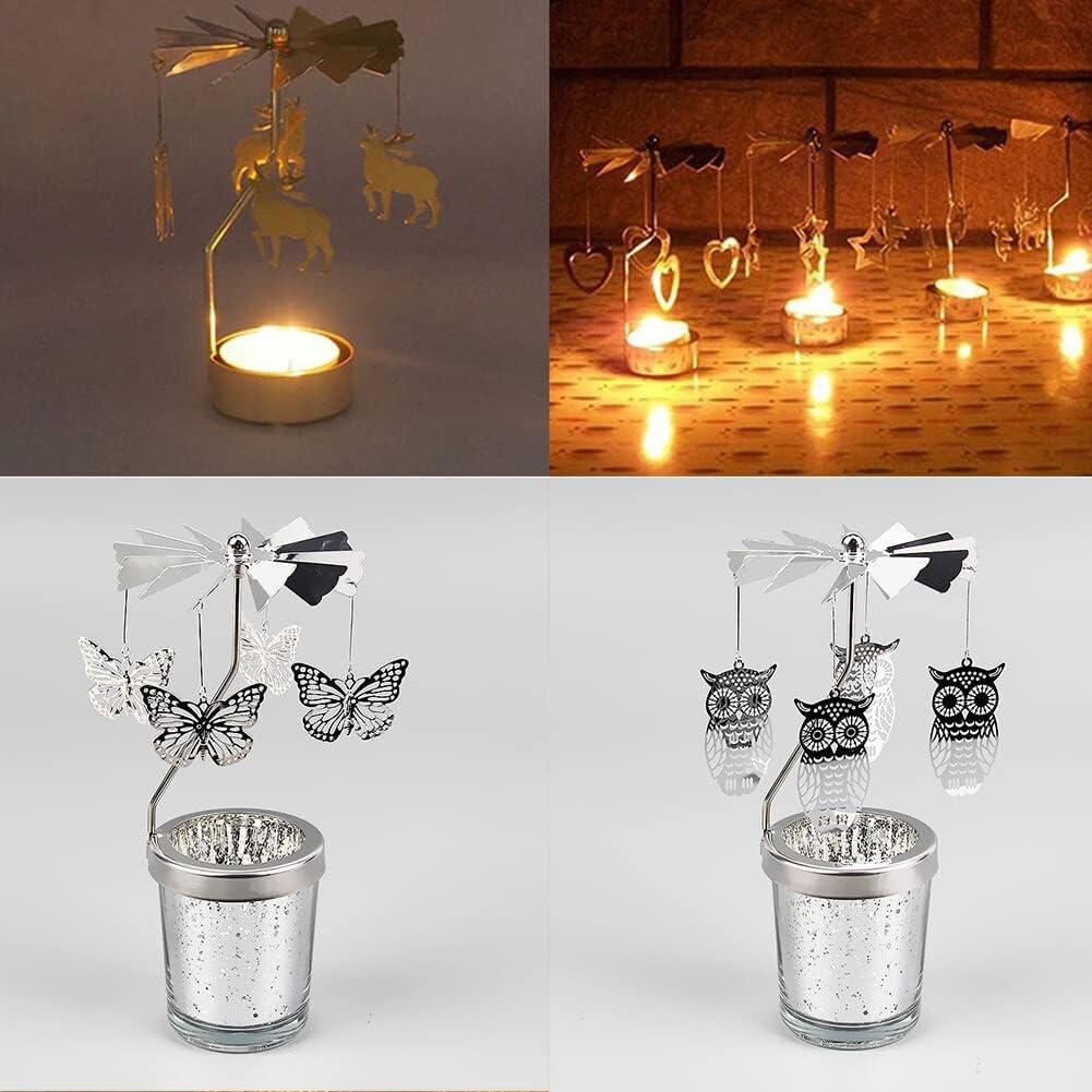 Eforcase Spinning Tea Light Holder for Romantic Decor