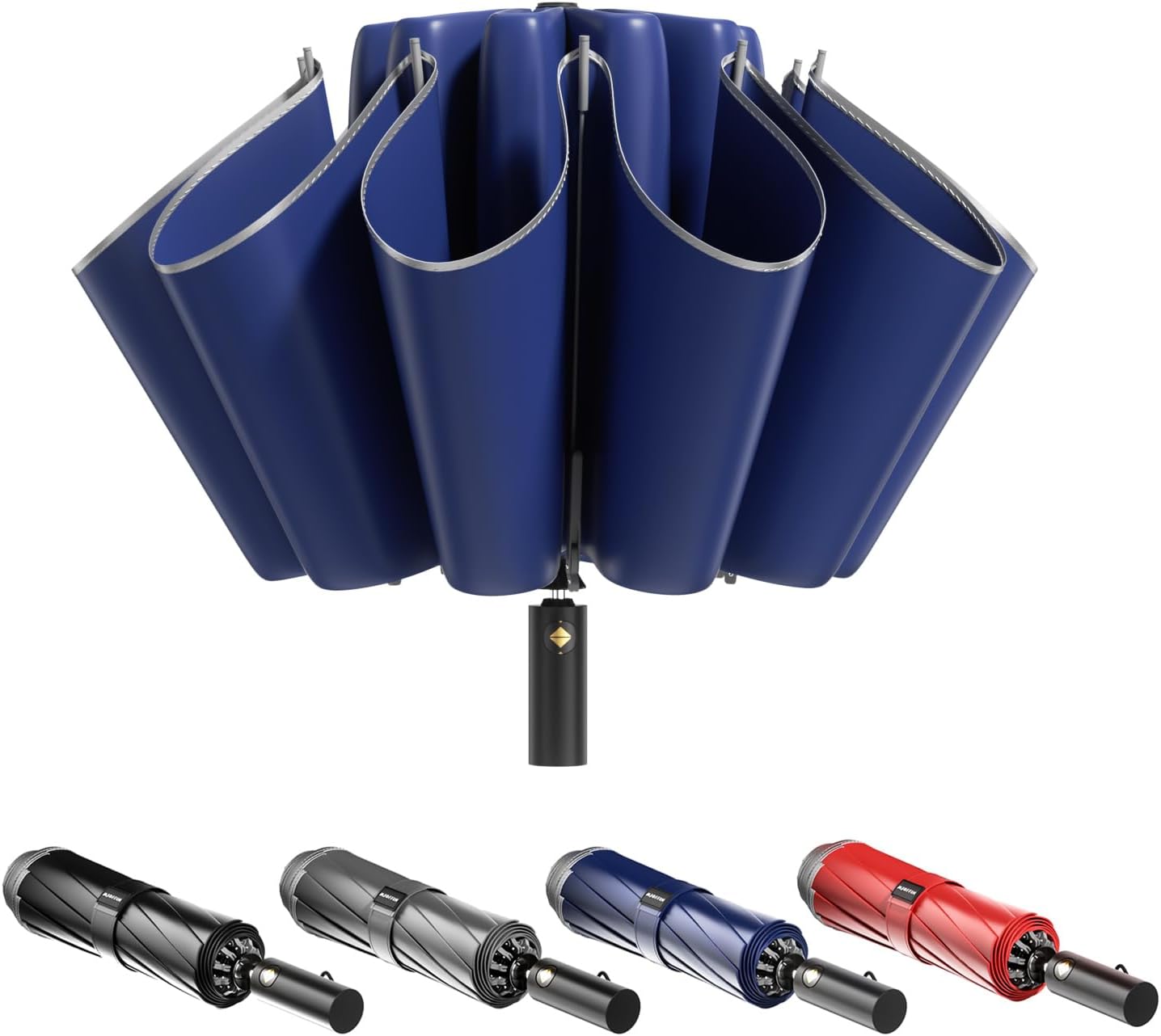 MJOFFIN 48 Inch Windproof Inverted Umbrella with Case