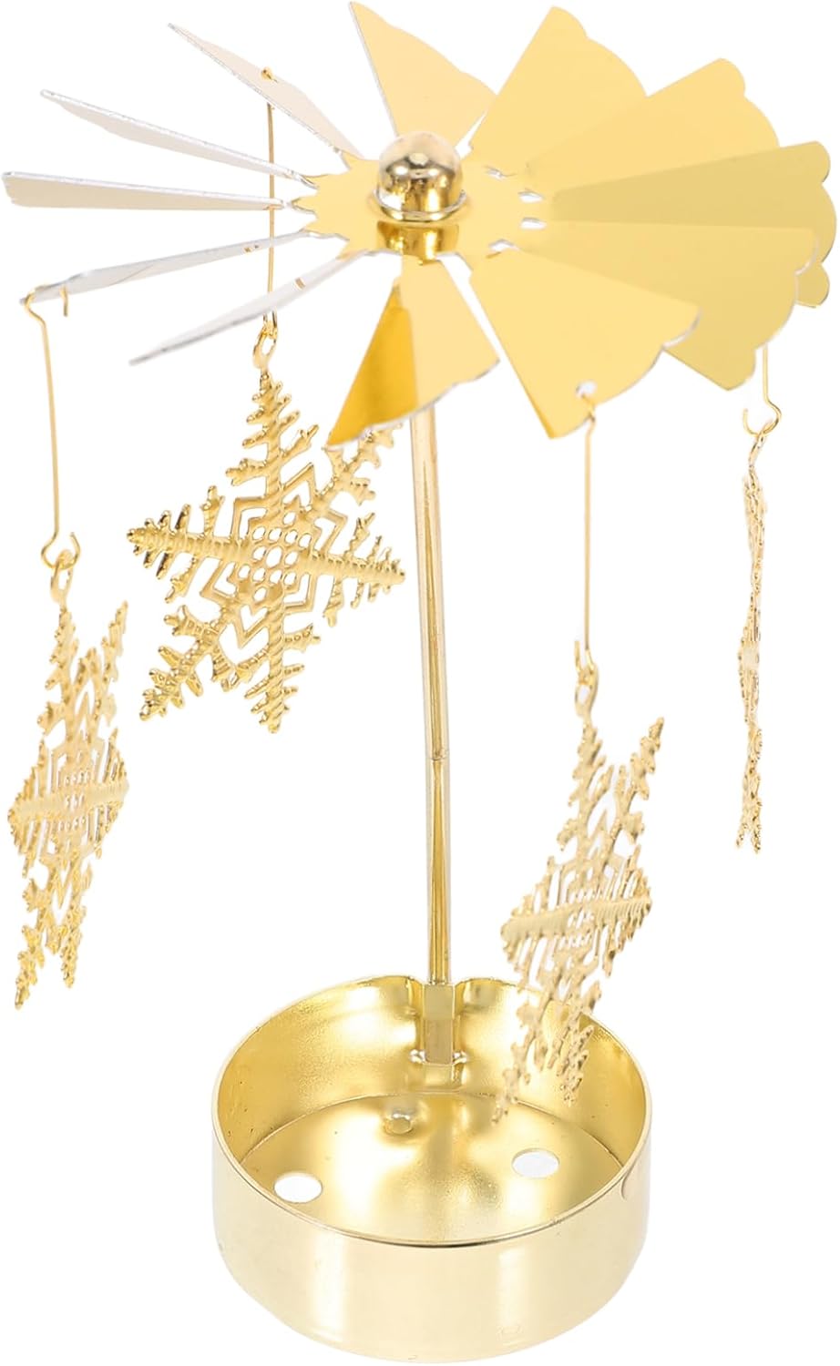 Unique Spinning Snowflake Candle Holder Iron Carousel Design