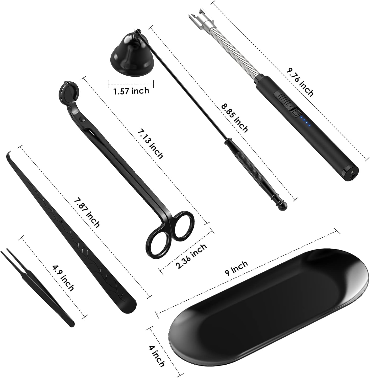 HEYLOURB 6 in 1 Candle Accessory Set with Electric Lighter