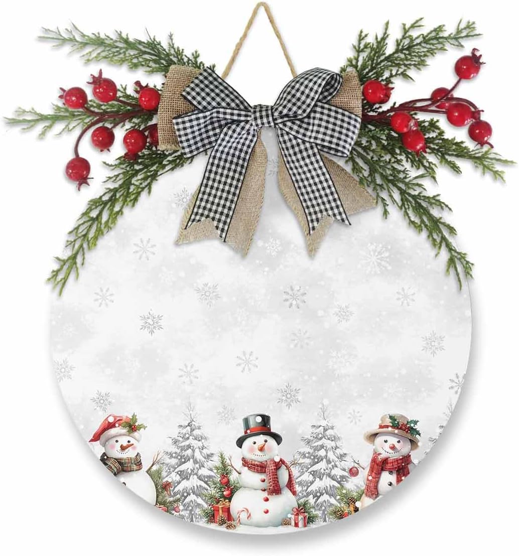 Welcome Sign for Front Door Christmas Decorations