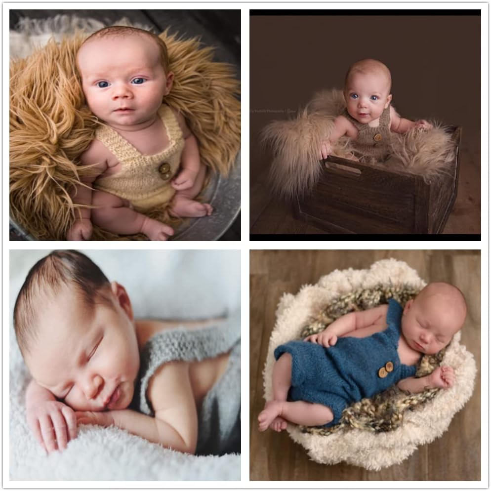 Vemonllas Baby Open Back Bodysuit for Newborn Photography