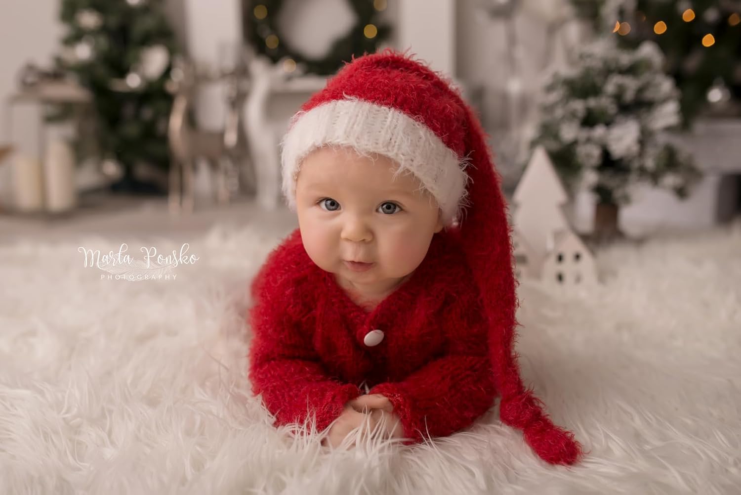 Handmade Santa Clouse Baby Outfit 2 Piece Set