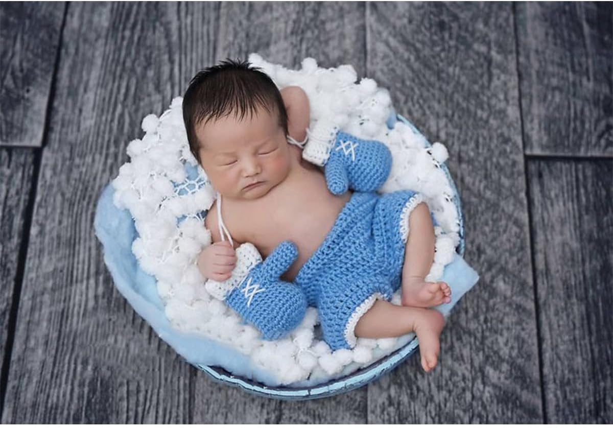 CUTEBBPHOTO Newborn Baby Boy Girl Crochet Costume Set