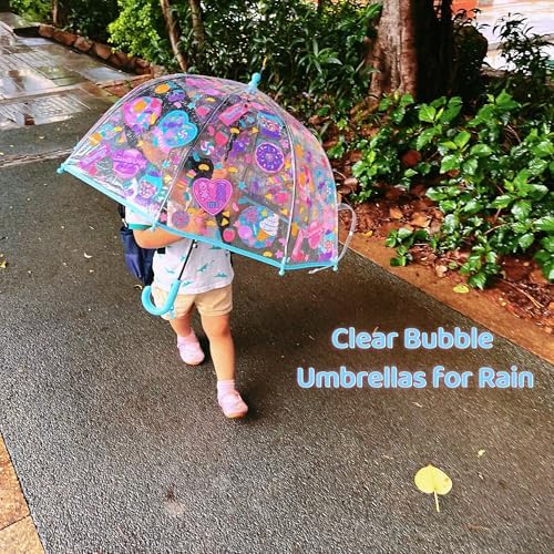 2 Pack Clear Bubble Umbrellas with Anti-Pinch Handle 1