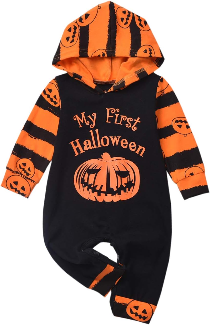 Aalizzwell Baby Halloween Hooded Romper for Toddler Boys Girls