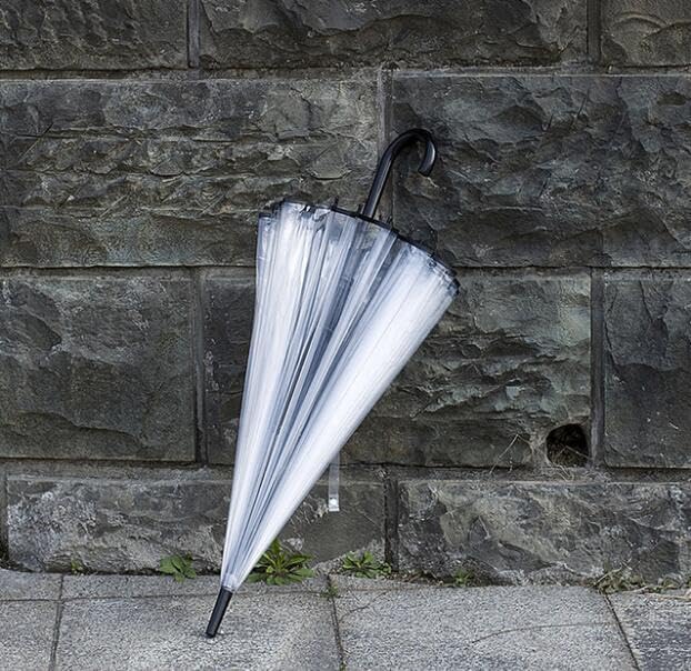Mokcoliy Thick Transparent Umbrella 16-Rib Auto Open Windproof 1