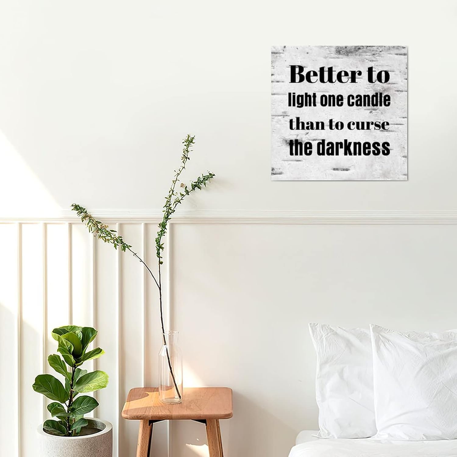 Better To Light One Candle Wooden Plaque 35x35cm